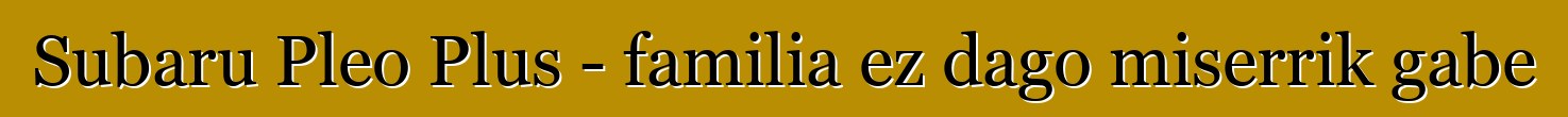 Subaru Pleo Plus - familia ez dago miserrik gabe
