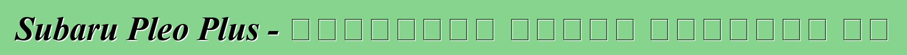 Subaru Pleo Plus - ընտանիքն առանց խղճուկի չէ