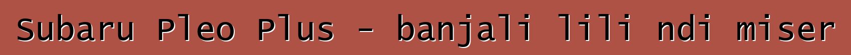 Subaru Pleo Plus - banjali lili ndi miser
