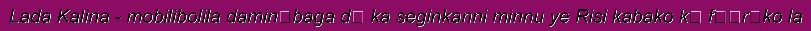 Lada Kalina - mobilibolila daminɛbaga dɔ ka seginkanni minnu ye Risi kabako kɛ fɛɛrɛko la