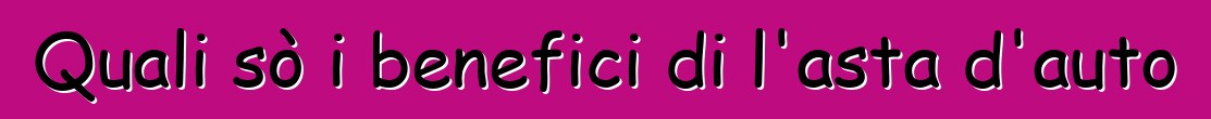 Quali sò i benefici di l'asta d'auto