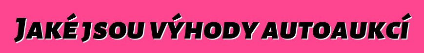 Jaké jsou výhody autoaukcí