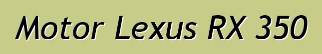 Motor Lexus RX 350
