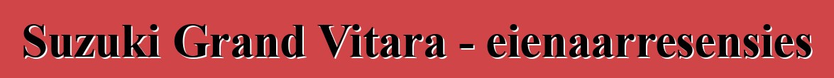 Suzuki Grand Vitara - eienaarresensies