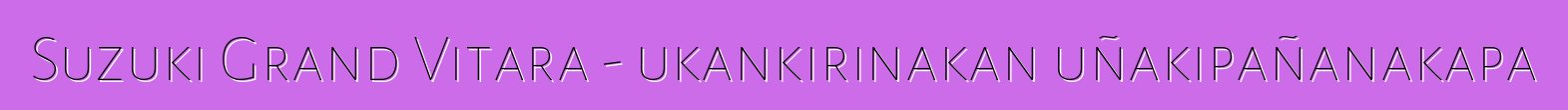 Suzuki Grand Vitara - ukankirinakan uñakipañanakapa