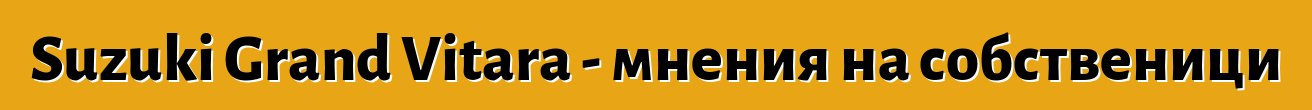 Suzuki Grand Vitara - мнения на собственици