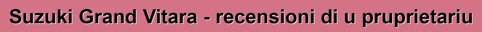 Suzuki Grand Vitara - recensioni di u pruprietariu