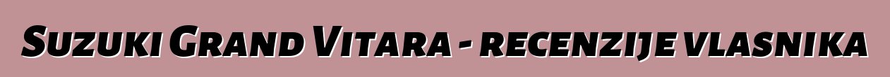 Suzuki Grand Vitara - recenzije vlasnika