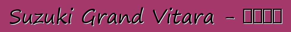 Suzuki Grand Vitara - 车主评论