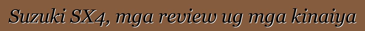 Suzuki SX4, mga review ug mga kinaiya