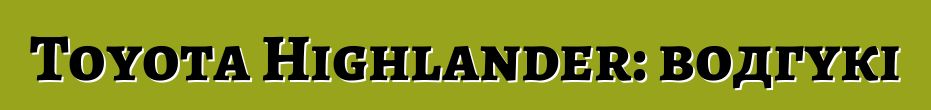 Toyota Highlander: водгукі