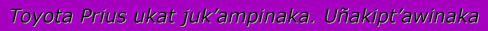 Toyota Prius ukat juk’ampinaka. Uñakipt’awinaka
