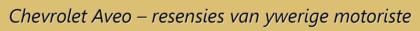 Chevrolet Aveo – resensies van ywerige motoriste