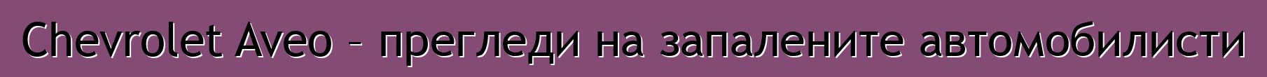 Chevrolet Aveo – прегледи на запалените автомобилисти