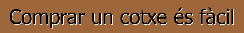 Comprar un cotxe és fàcil