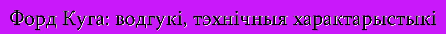 Форд Куга: водгукі, тэхнічныя характарыстыкі