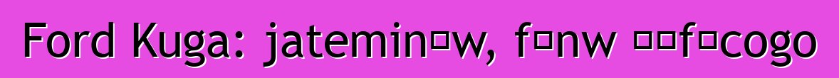Ford Kuga: jateminɛw, fɛnw ɲɛfɔcogo
