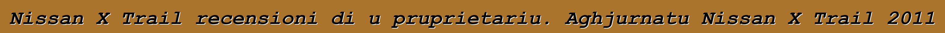 Nissan X Trail recensioni di u pruprietariu. Aghjurnatu Nissan X Trail 2011