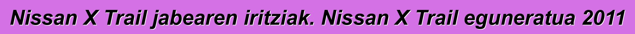Nissan X Trail jabearen iritziak. Nissan X Trail eguneratua 2011
