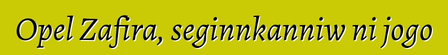 Opel Zafira, seginnkanniw ni jogo