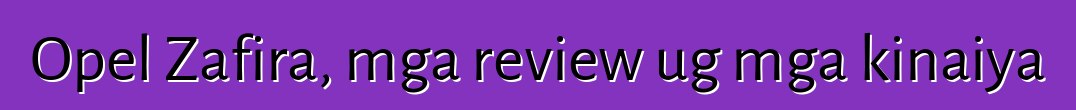 Opel Zafira, mga review ug mga kinaiya