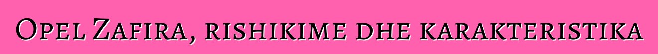 Opel Zafira, rishikime dhe karakteristika