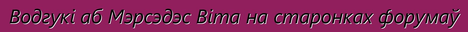 Водгукі аб Мэрсэдэс Віта на старонках форумаў