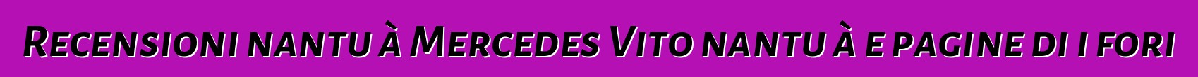 Recensioni nantu à Mercedes Vito nantu à e pagine di i fori