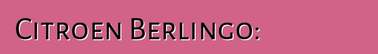 Citroen Berlingo: ግምገማዎች እና ሞዴል መግለጫ