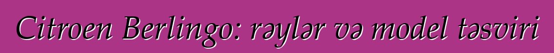 Citroen Berlingo: rəylər və model təsviri