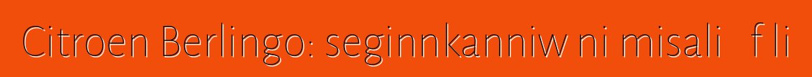 Citroen Berlingo: seginnkanniw ni misali ɲɛfɔli
