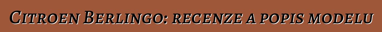 Citroen Berlingo: recenze a popis modelu