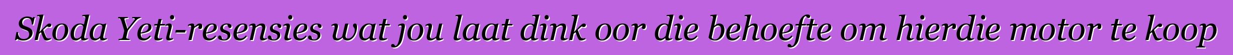 Skoda Yeti-resensies wat jou laat dink oor die behoefte om hierdie motor te koop