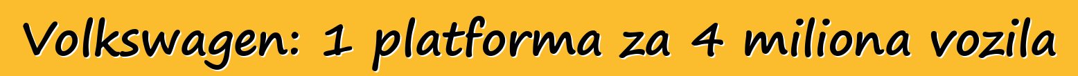 Volkswagen: 1 platforma za 4 miliona vozila