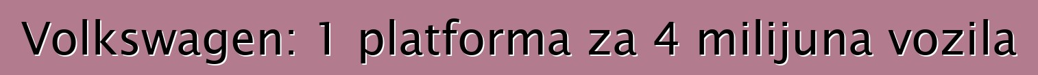 Volkswagen: 1 platforma za 4 milijuna vozila
