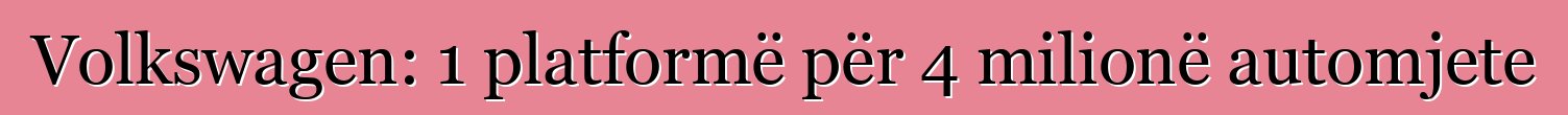 Volkswagen: 1 platformë për 4 milionë automjete