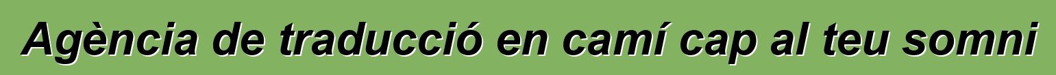 Agència de traducció en camí cap al teu somni