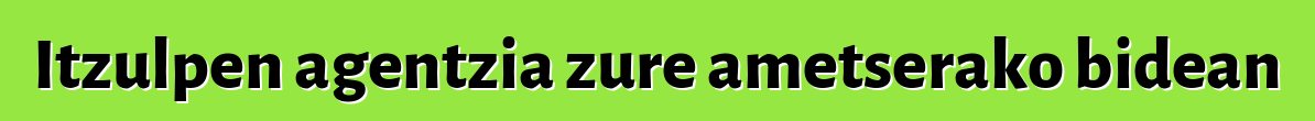 Itzulpen agentzia zure ametserako bidean