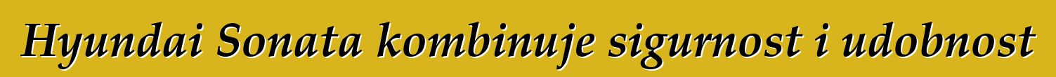 Hyundai Sonata kombinuje sigurnost i udobnost