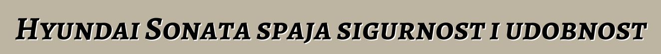 Hyundai Sonata spaja sigurnost i udobnost