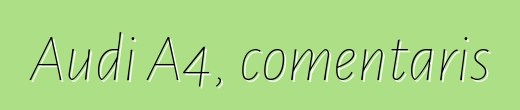 Audi A4, comentaris