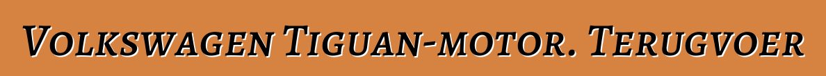 Volkswagen Tiguan-motor. Terugvoer