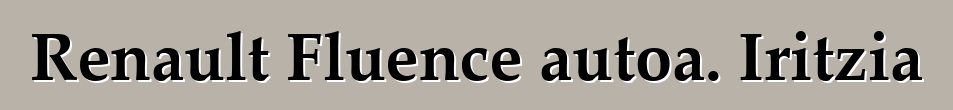 Renault Fluence autoa. Iritzia