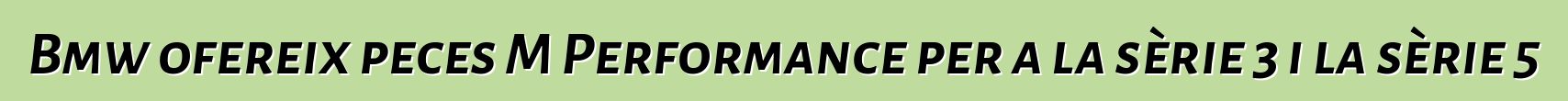 Bmw ofereix peces M Performance per a la sèrie 3 i la sèrie 5