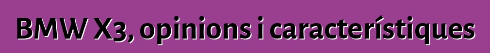 BMW X3, opinions i característiques