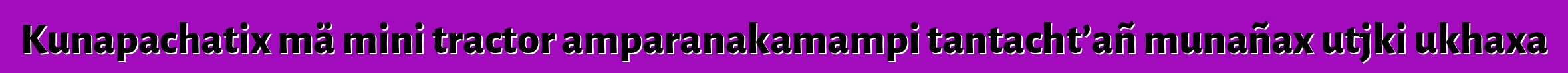 Kunapachatix mä mini tractor amparanakamampi tantacht’añ munañax utjki ukhaxa