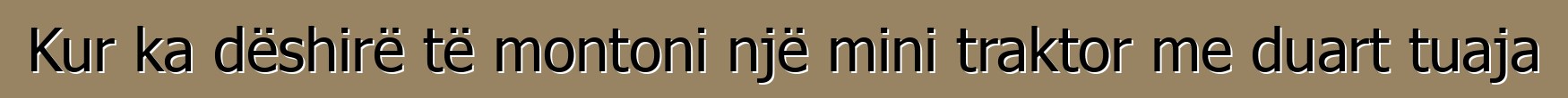 Kur ka dëshirë të montoni një mini traktor me duart tuaja