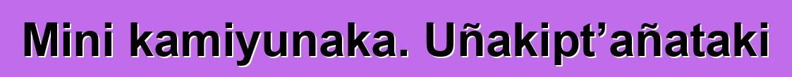 Mini kamiyunaka. Uñakipt’añataki