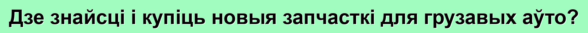 Дзе знайсці і купіць новыя запчасткі для грузавых аўто?