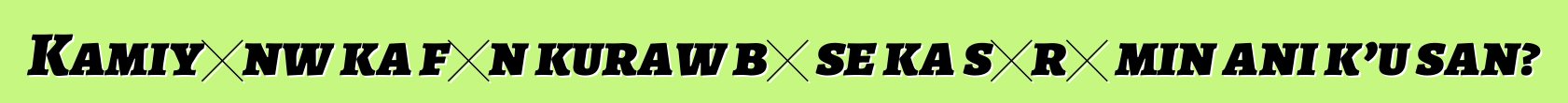 Kamiyɔnw ka fɛn kuraw bɛ se ka sɔrɔ min ani k’u san?